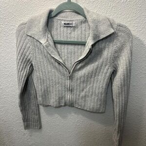 Light grey sweater with zipper‎